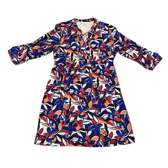 J. Crew Factory Dresses & Skirts - J. Crew Factory bright floral print dress with lace up neckline